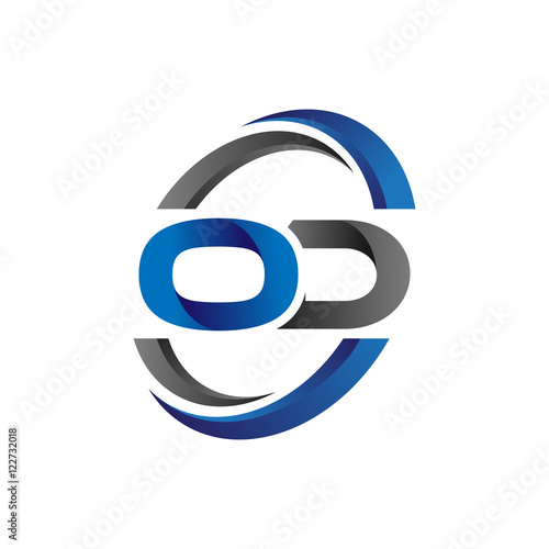 Simple Modern Initial Logo Vector Circle Swoosh od