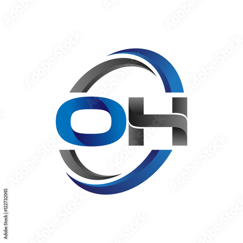 Simple Modern Initial Logo Vector Circle Swoosh oh