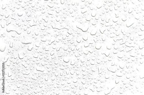 The concept of water drops on a white background