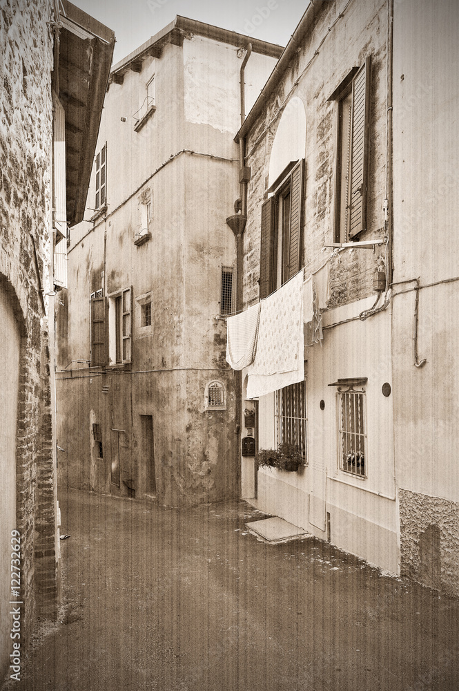 Italy, Europe. Old style, sepia