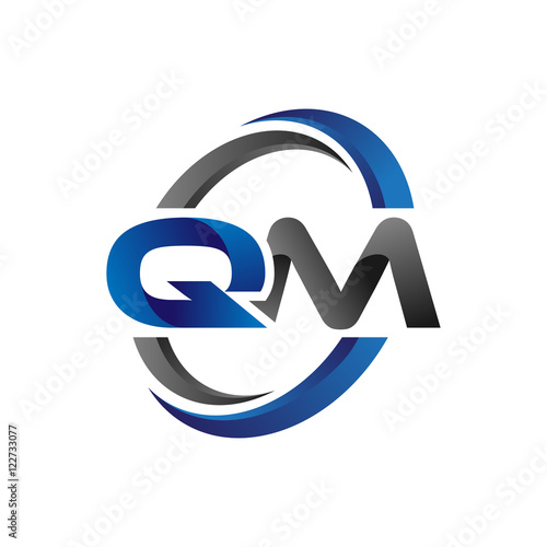Simple Modern Initial Logo Vector Circle Swoosh qm photo