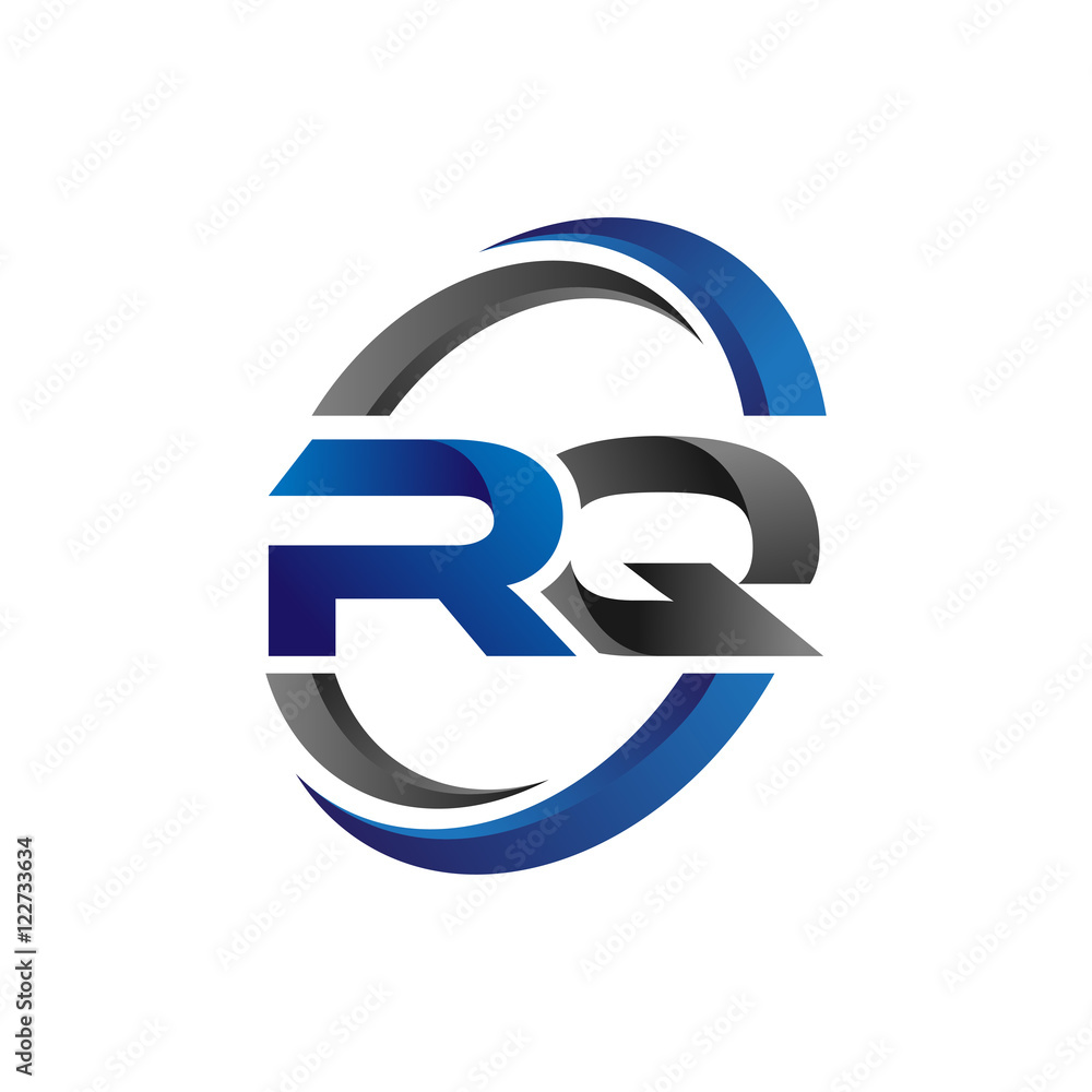 Simple Modern Initial Logo Vector Circle Swoosh rq Stock Vector | Adobe ...