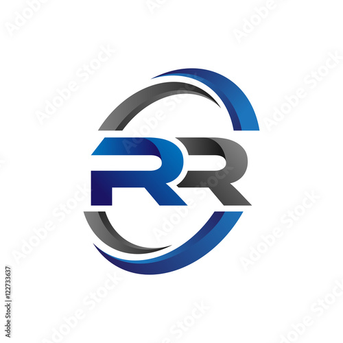 Simple Modern Initial Logo Vector Circle Swoosh rr