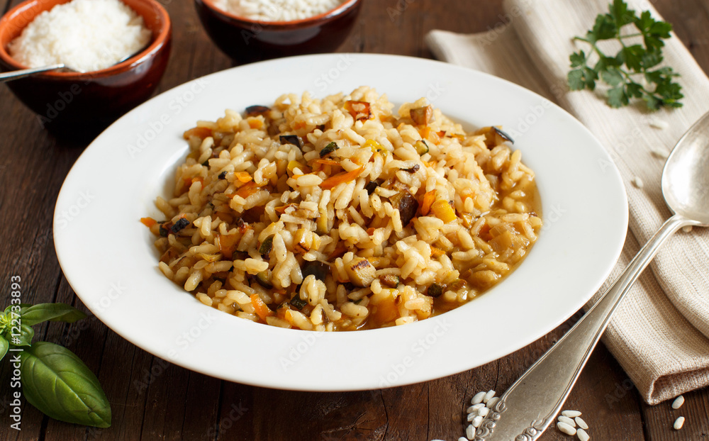 Risotto with vegetables and spices