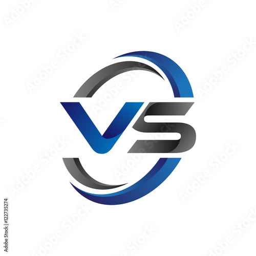 Simple Modern Initial Logo Vector Circle Swoosh vs