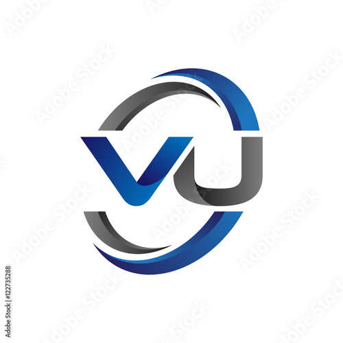Simple Modern Initial Logo Vector Circle Swoosh vu