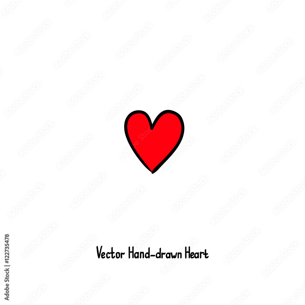 Hand-drawn vector heart icon. Love, relationships and romance