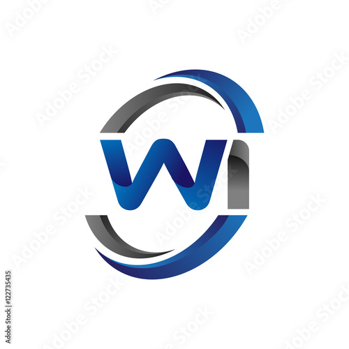 Simple Modern Initial Logo Vector Circle Swoosh wi