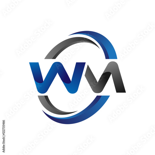 Fotografija Simple Modern Initial Logo Vector Circle Swoosh wm
