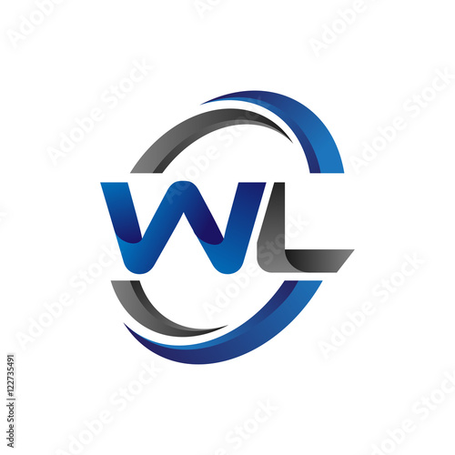 Simple Modern Initial Logo Vector Circle Swoosh wl