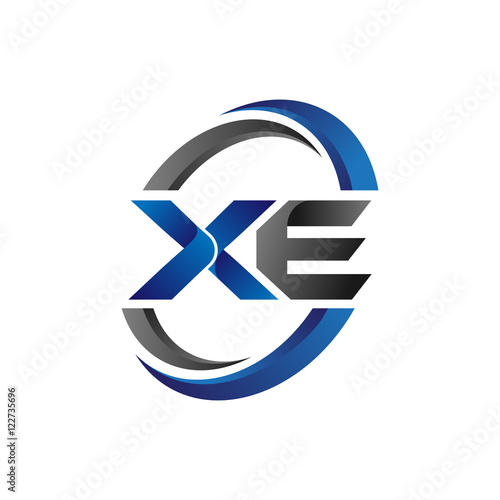 Simple Modern Initial Logo Vector Circle Swoosh xe