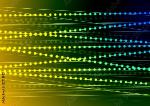 Vibrant shiny lines and abstract beads background