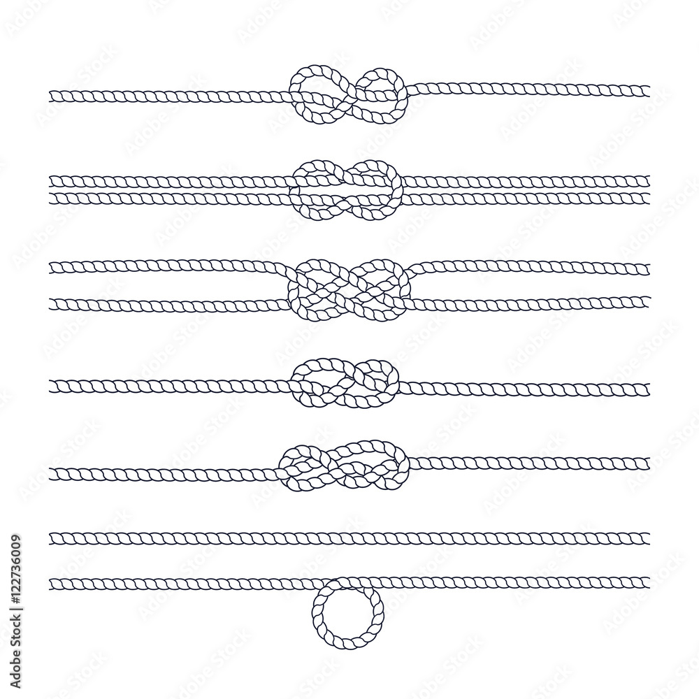 Rope knot on a white background. Vector. Rope knot on a white background. Vector.