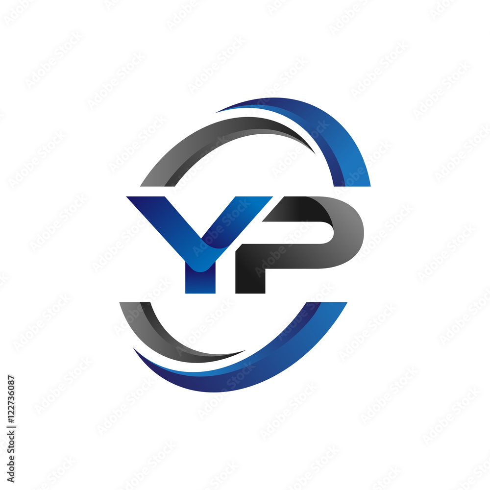 Simple Modern Initial Logo Vector Circle Swoosh yp Simple Modern Initial Logo Vector Circle Swoosh yp