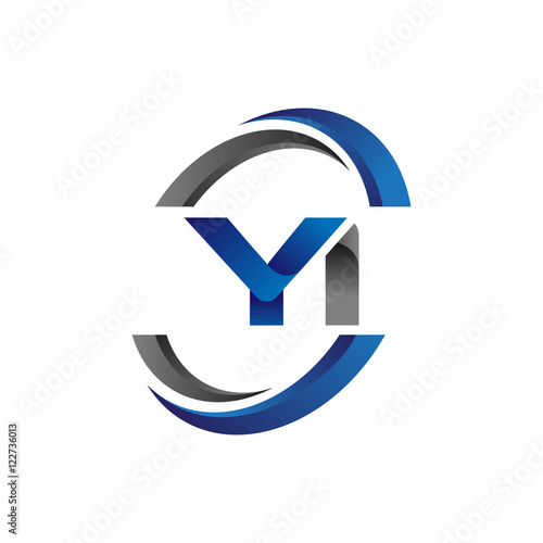 Simple Modern Initial Logo Vector Circle Swoosh yi