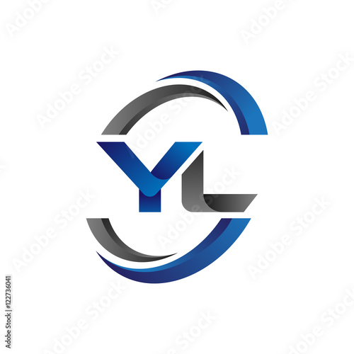 Simple Modern Initial Logo Vector Circle Swoosh yl photo