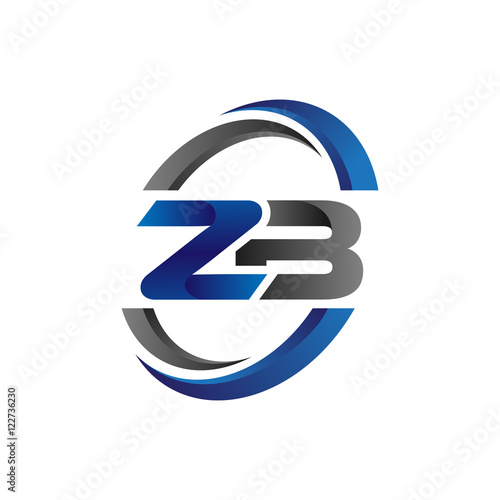 Simple Modern Initial Logo Vector Circle Swoosh zb