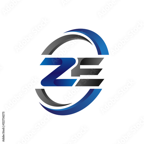 Simple Modern Initial Logo Vector Circle Swoosh ze