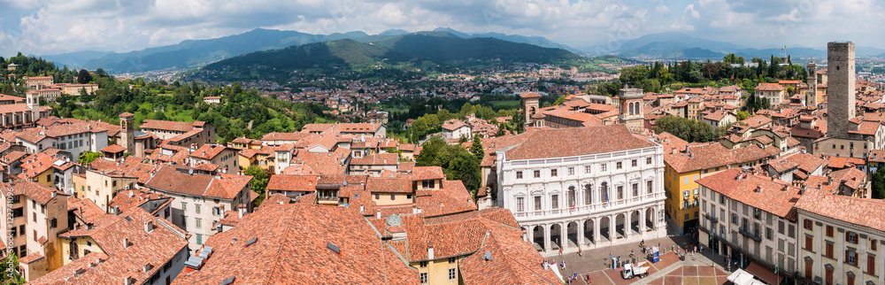 Panorama of Bergamo seen from the old town
