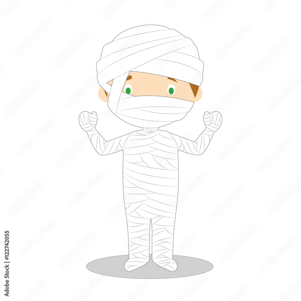 Cartoon illustration of a funny mummy for children