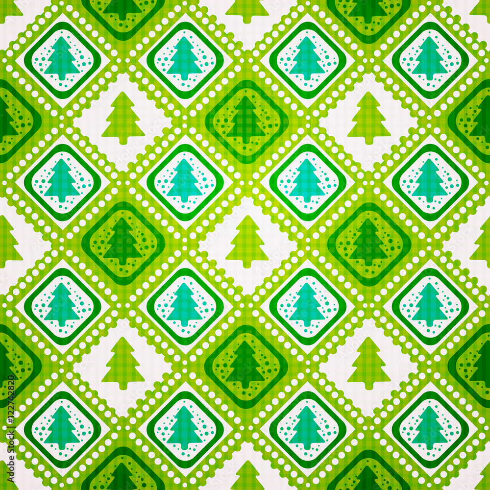 vector seamless pattern of christmas tree
