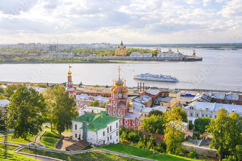Стрелка Оки и Волга в городе Нижний Новгород, Россия