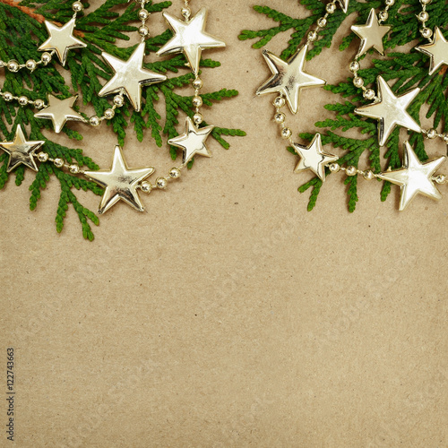 Cardboard with evergreen tw...