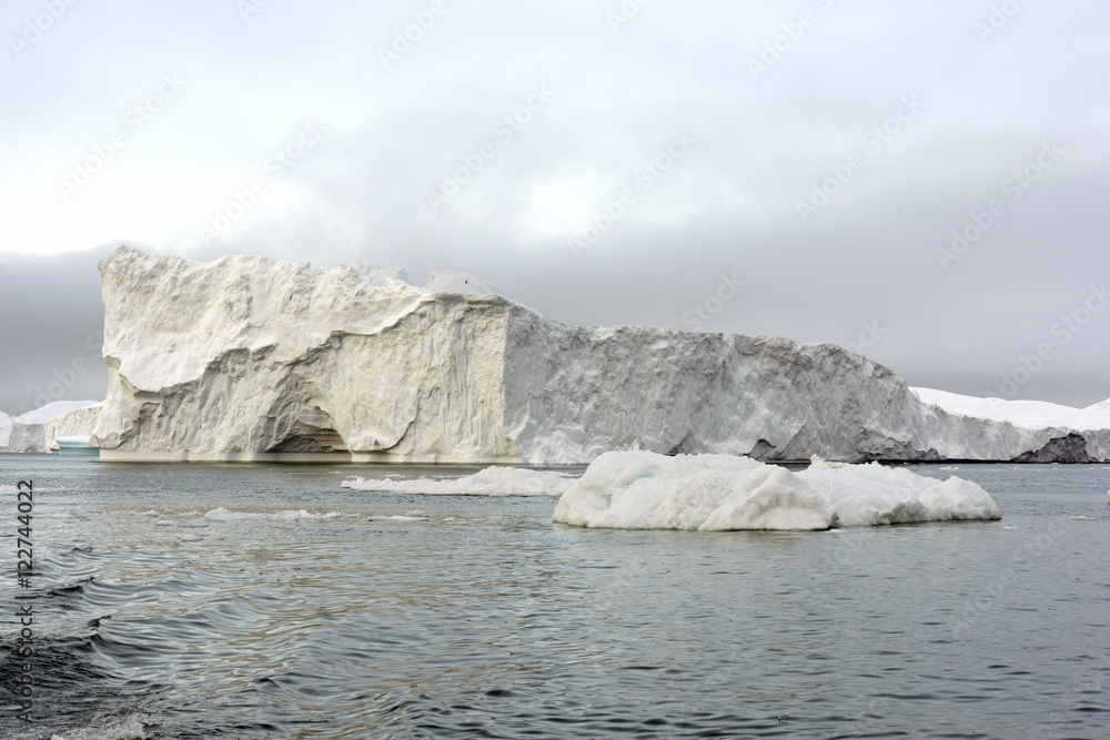 icebergs are on the arctic ocean in Greenland