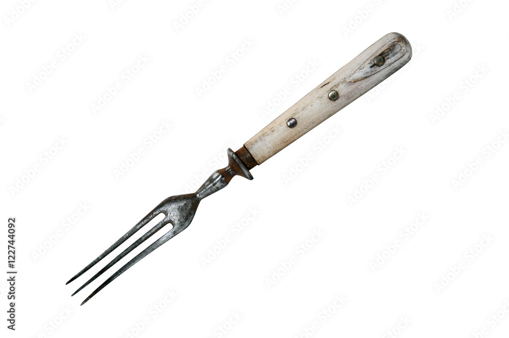 Fototapeta premium Old Fork On White