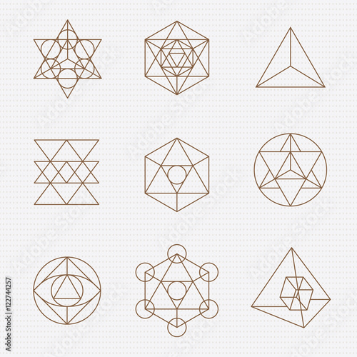 Sacred geometry vector design elements.