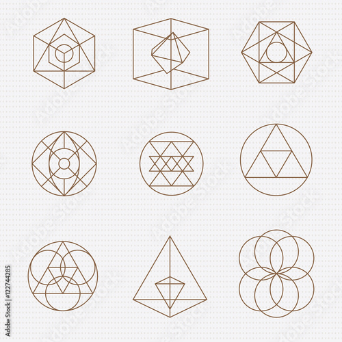 Sacred geometry vector design elements.