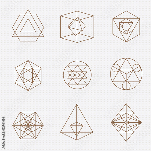 Sacred geometry vector design elements.