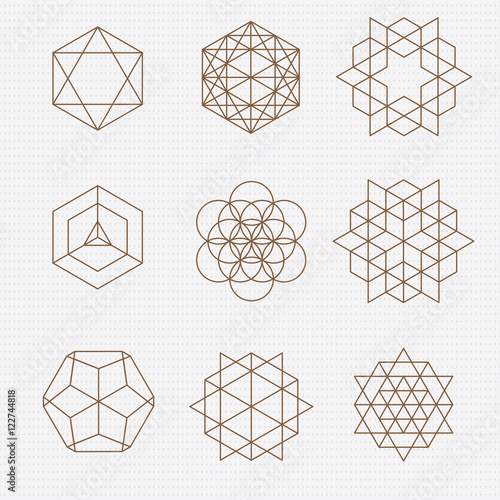 Sacred geometry vector design elements.