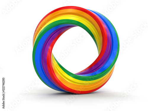 Color twisted ring. Image with clipping path