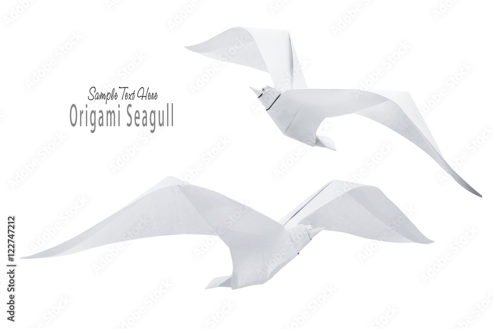 Obraz premium Origami paper seagull bird