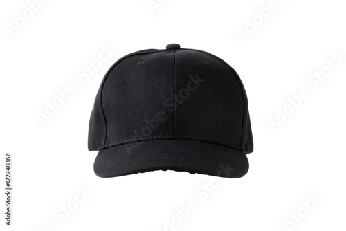 black canvas cap, isolated on white
