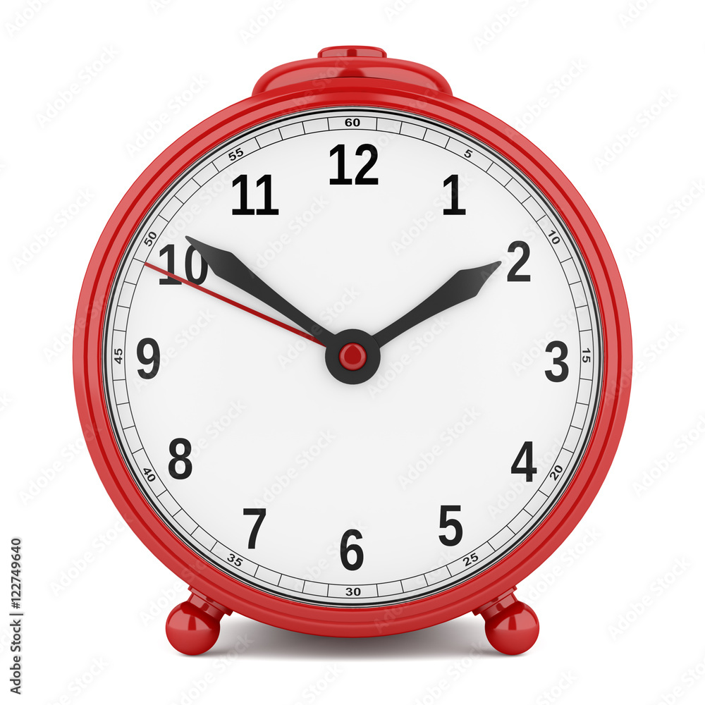 red alarm clock isolated on white background red alarm clock isolated on white background