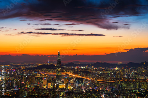 Sunset of Seoul City Skyline, The best view of South Korea...