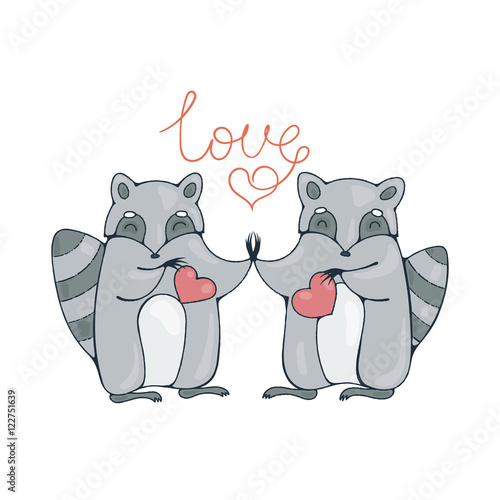 Racoons in love