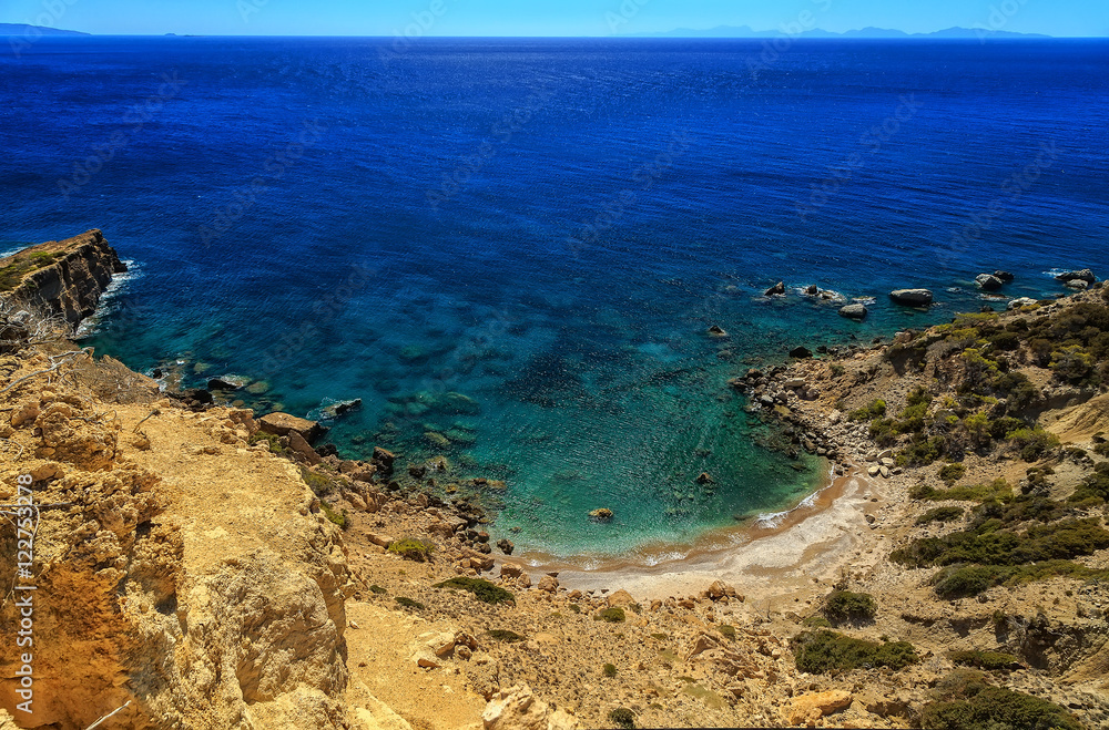 Beautiful sea landscapes on Rhodes Island in Greece