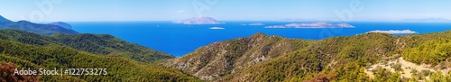 Panoramic view on the sea from Rhodes island