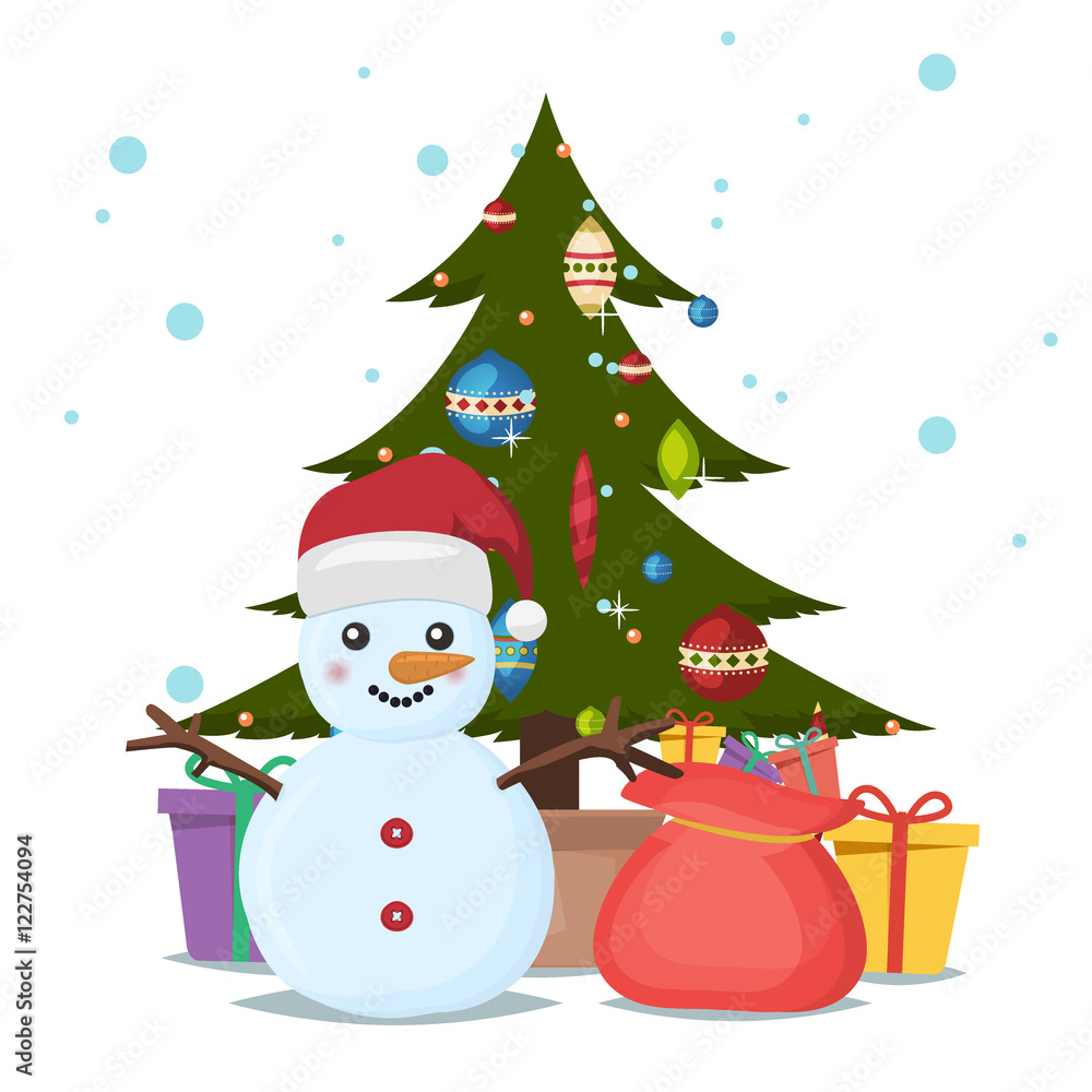 vector illustration of decorated Christmas tree vector illustration of decorated Christmas tree