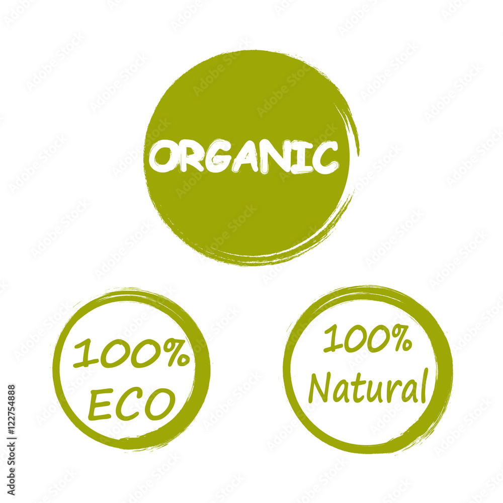 natural, eco, organic logos grunge style