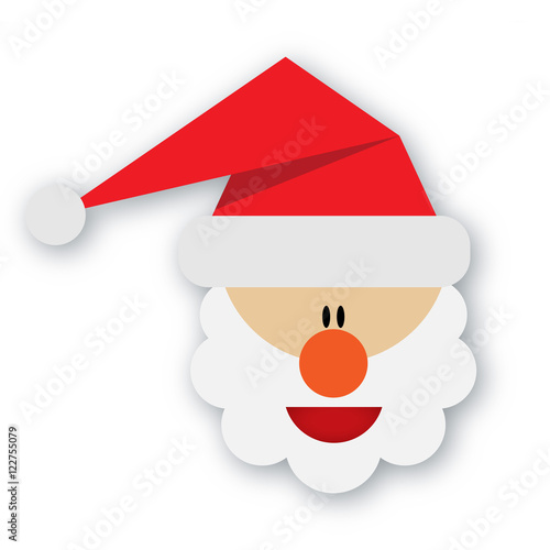 Santa Claus in a Christmas hat on the transparent backgroung  