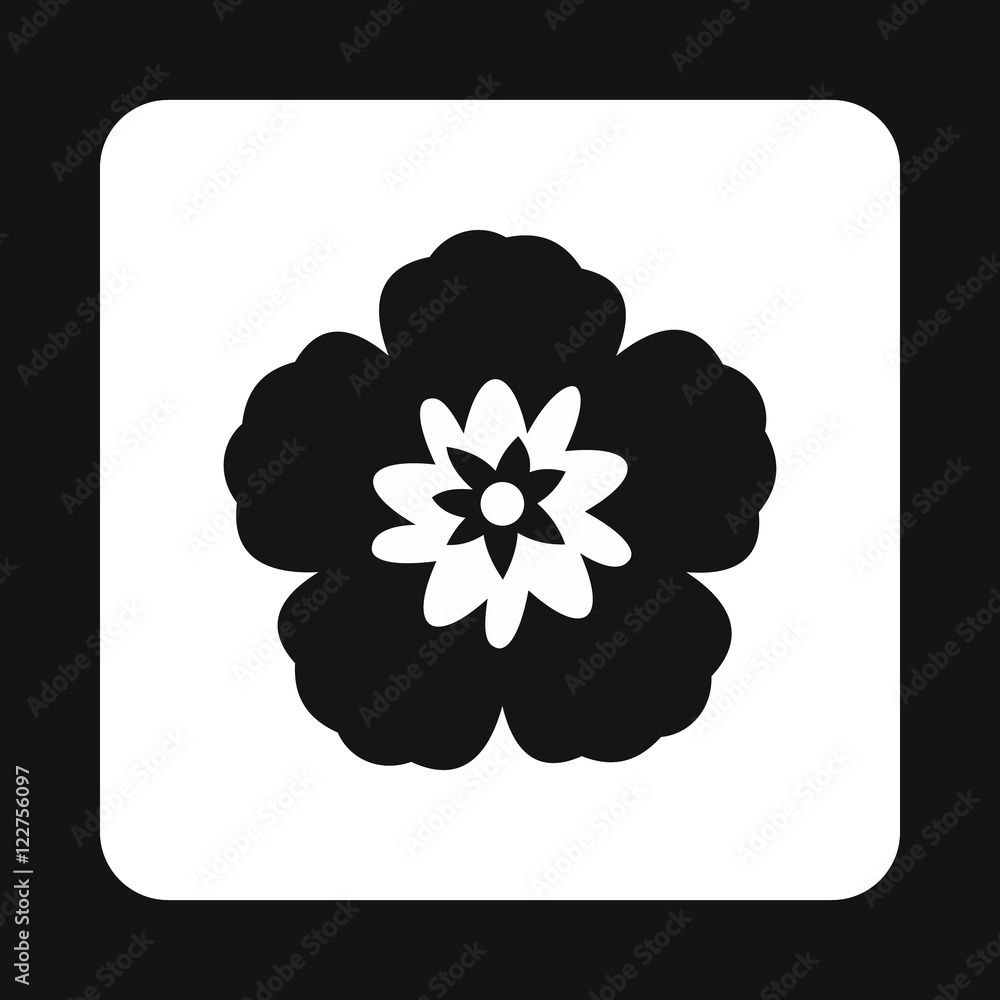 Flower icon in simple style isolated on white background. Plant symbol ...