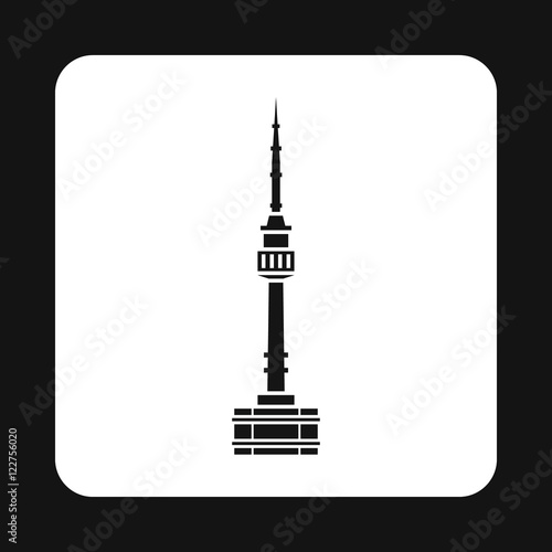 Tower in Seoul icon in simple style isolated on white background. Landmark symbol vector illustration