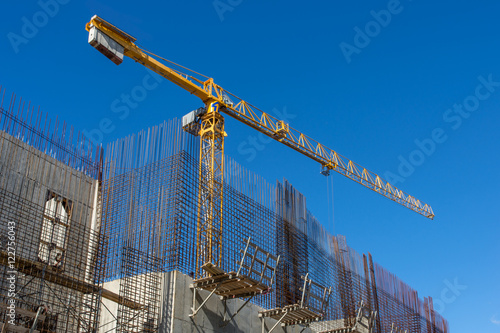 Concrete construction site of new building