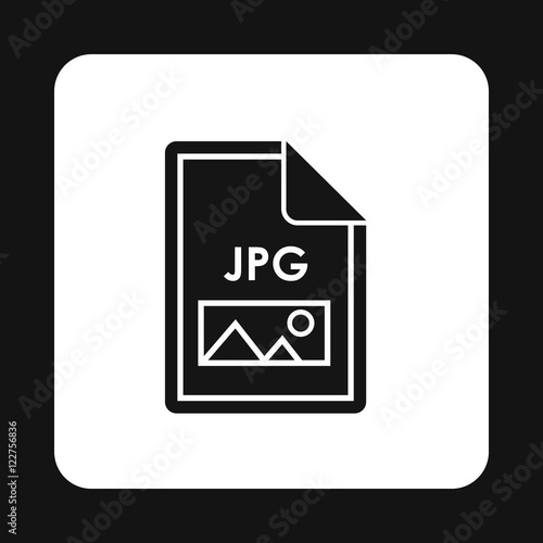 File JPG icon in simple style isolated on white background. Document type symbol vector illustration