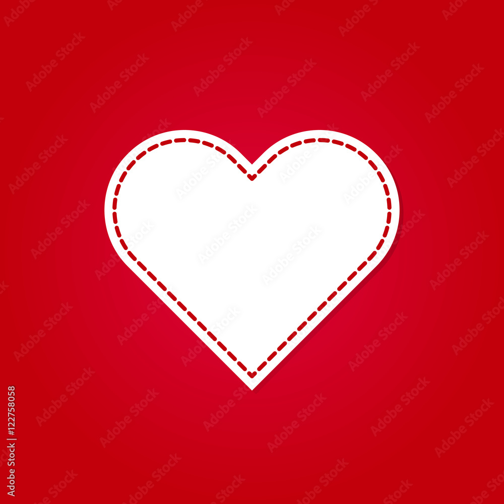 Heart symbol on red background, vector patchwork