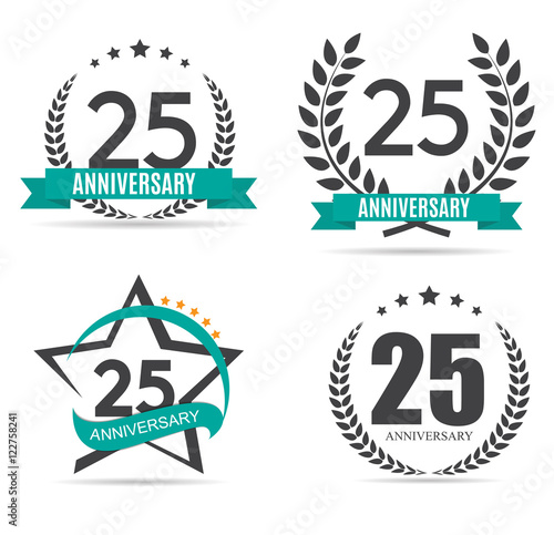 Template Logo 25 Years Anniversary Vector Illustration